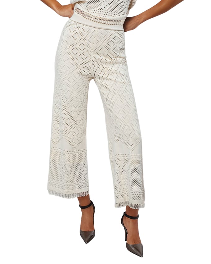 Goa Goa Vrouwen Joya Pants in haak Jersey Beige Ecru Elegant 15208072/443