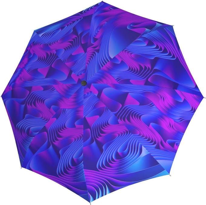 Knirps Paraplu T.200 Medium Duomatic Waves Ice Kleurrijke