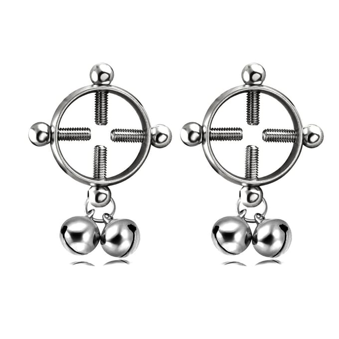 1 stuk stalen ring voor piercing, ronde bel, schroefje, nep tepelring gray