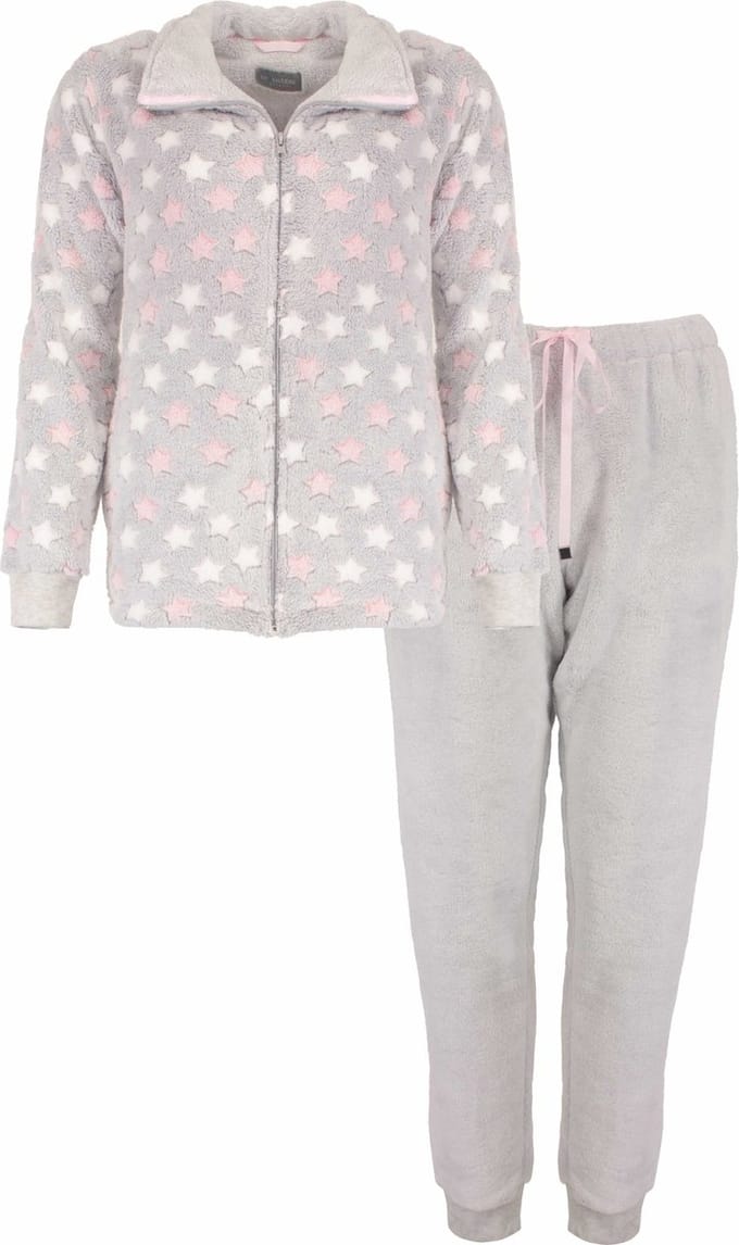 Irresistible Dames Huispak - Fleece - Rits - Grijs - Maat XL
