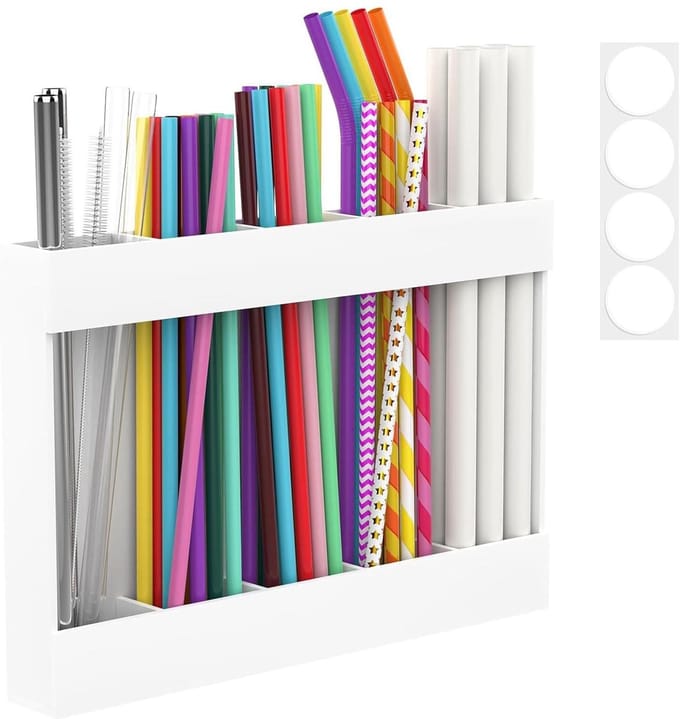 Dailygoods - Herbruikbare Acryl Rietjes Dispenser voor Keukenkasten
