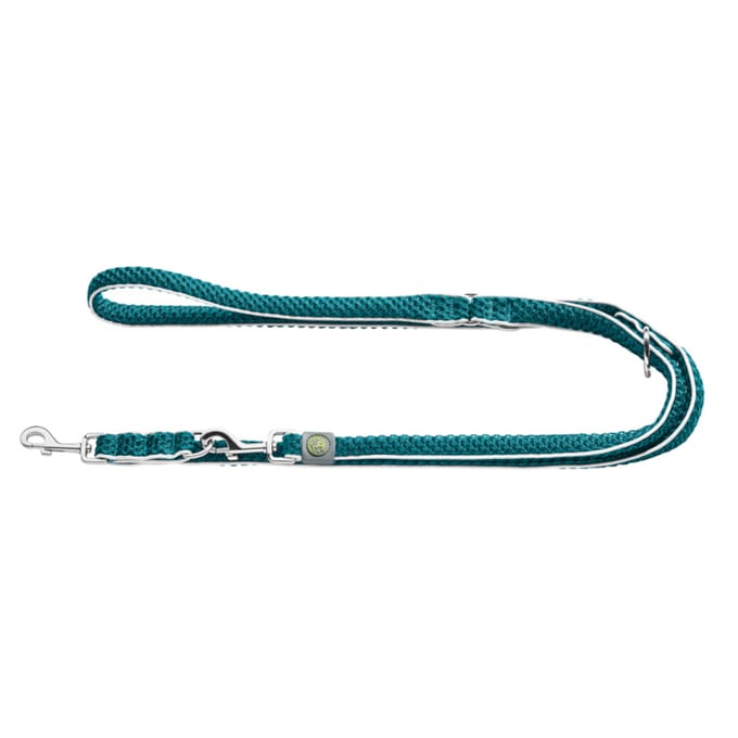 Hunter verstelbare riem Hilo, turkooise - 200cm lang, 20mm breed hond