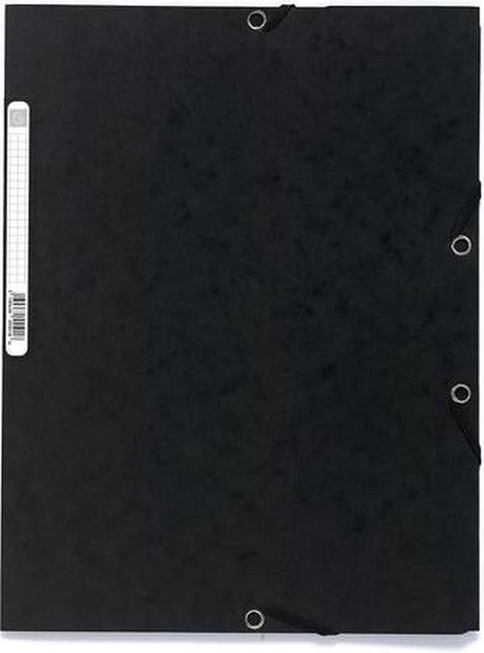 Exacompta Elastomap 3 kleppen in glanskarton 400g/m2 - A4 - Zwart - 55501E