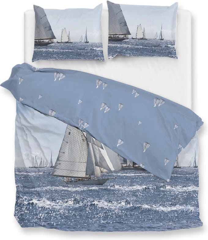 Zo! Home Regatta Dekbedovertrek - Tweepersoons - 200x200/220 cm - blue