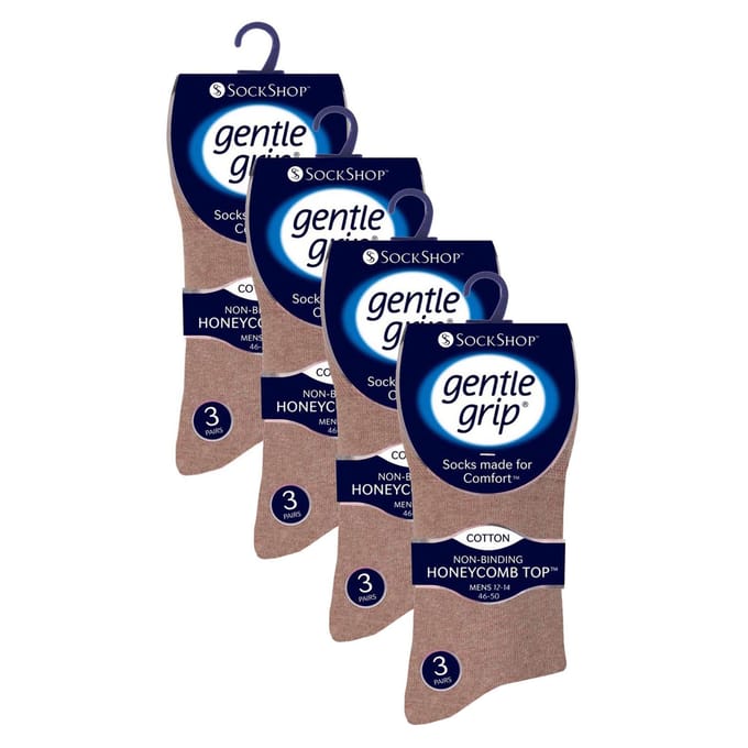 12 Paar Heren Zachte Grip Losse Top Sokken | Extra Brede Niet-Elastische Sokken