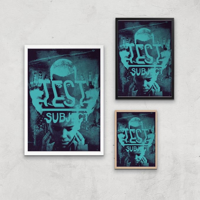 Giclée art print van de Stranger Things proefpersonen - A3 - Wooden Frame