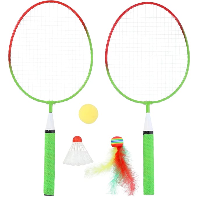 Badmintonset 2 rackets + shuttles + ballen kind NILS NRZ051