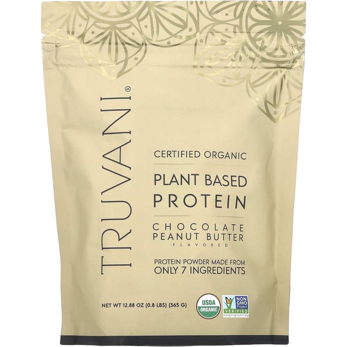 Truvani, Gecertificeerd Biologisch Plantaardig Eiwit, Chocolade Pindakaas, 0,8 lb (365 gr)