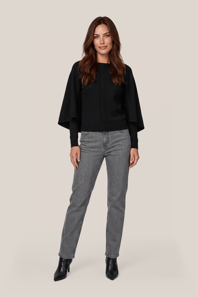Clarice Cape Trui Zwart