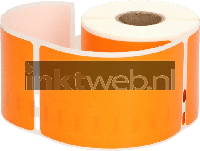 FLWR - Labels / Dymo 99014 Adreslabel groot / oranje / Geschikt voor Dymo