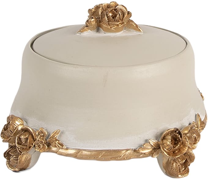 Clayre & Eef Sieradendoos Ø 14x9 cm Beige Kunststof