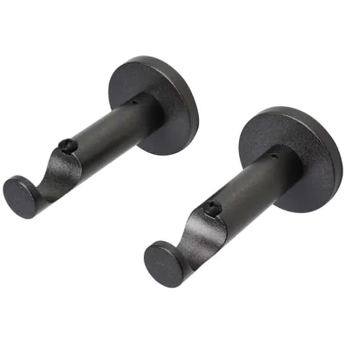Decomode - Gordijnsteun - Hout - Grijs - Dia. 28mm 9cm - 2 Stuks