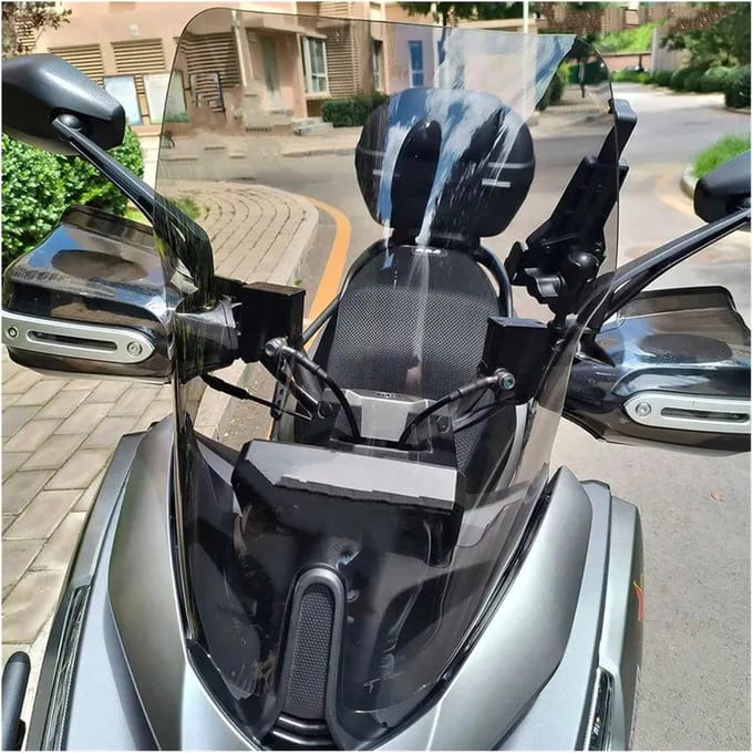 Scooter Windscherm - Voorruit Vizier - Comfortabel Rijden - Vermindert Windgeruis - 1 kg - Lichtzwart