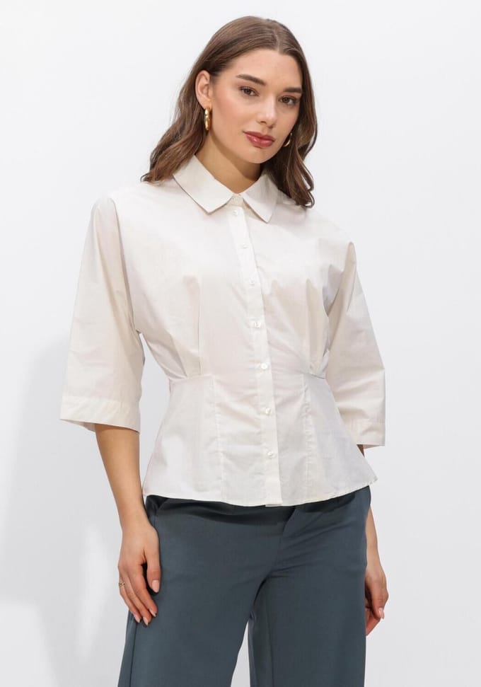 Object Objmerle Hope 3/4 Re Shirt Dames - Jurken - Gebroken wit - Maat 34