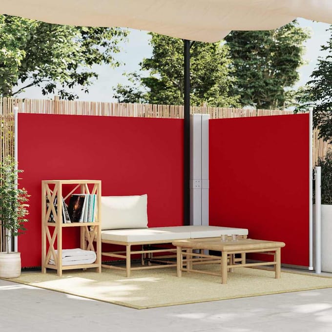 vidaXL - Windscherm - uittrekbaar - 140x1000 - cm - rood