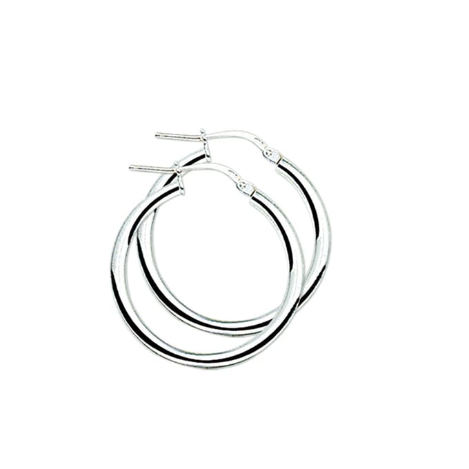 Glams oorringen ronde buis - 25 mm - Zilver