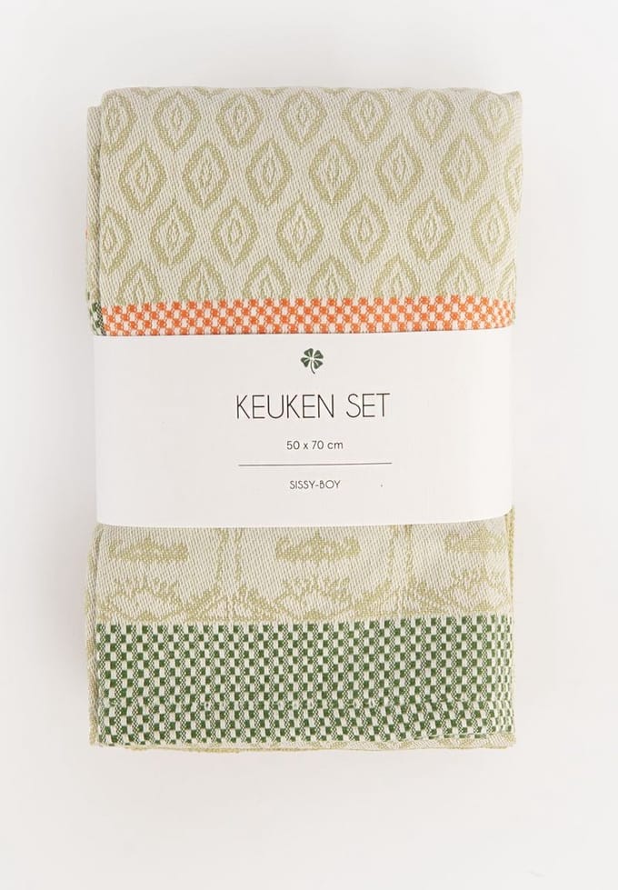 Sissy-Boy - Groene handdoek en theedoek