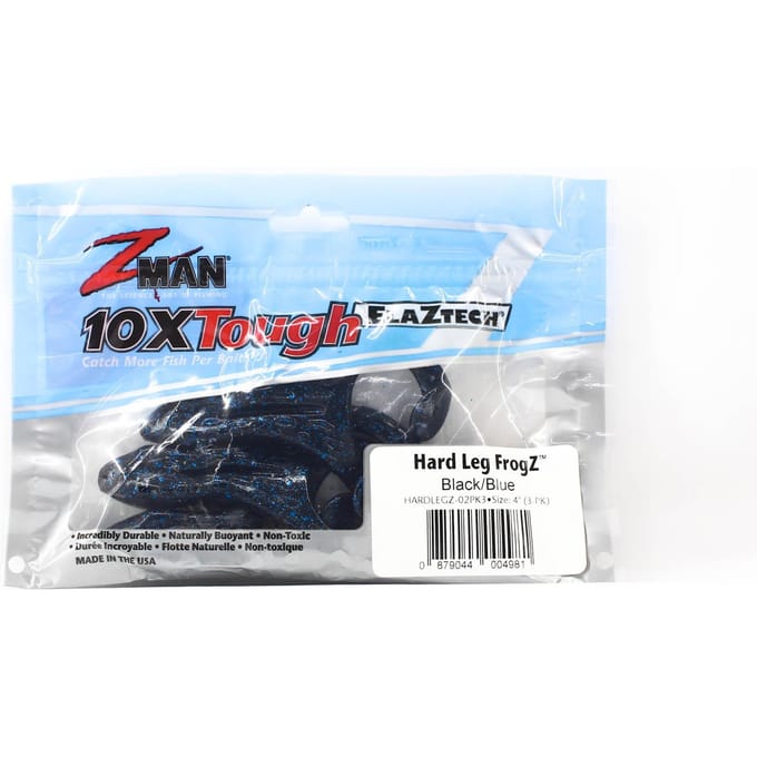 Zman Soft Lure Hard Leg Frogz 4 Inch 3/Pack Blauwe Rug (4981)