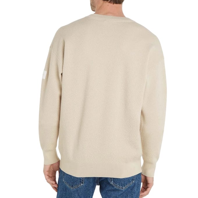Calvin Klein Heren Natural Structure Crew Neck Sweatshirt (Beige)