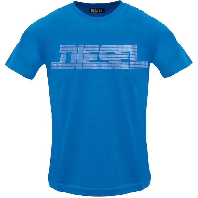 Diesel Heren Monotone Logo T-Shirt (Blauwe Saffier)