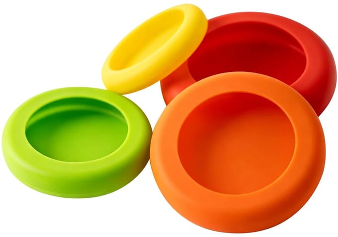NTH products- Siliconen Deksel Rekbaar - Siliconen Deksels - Vershouddeksels - Luchtdicht - Flexibel - 4 Stuks - Vershouddeksel