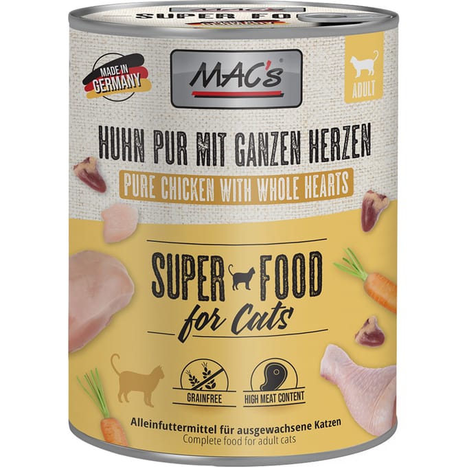 MAC's CAT - Puur blik 6x800g - Puur kip met hele kippenharten
