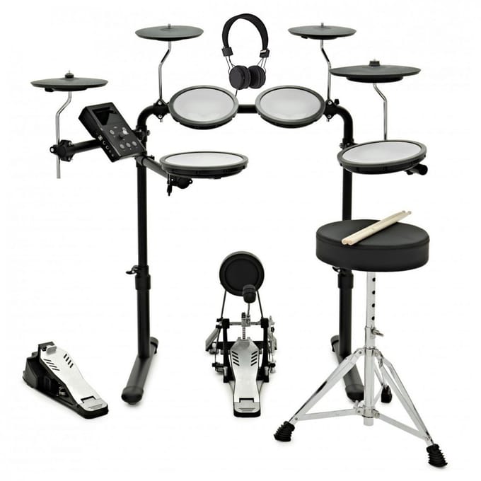 VISIONDRUM-PRO Elektronisch Drumstel met Kruk, Hoofdtelefoon & Bluetooth