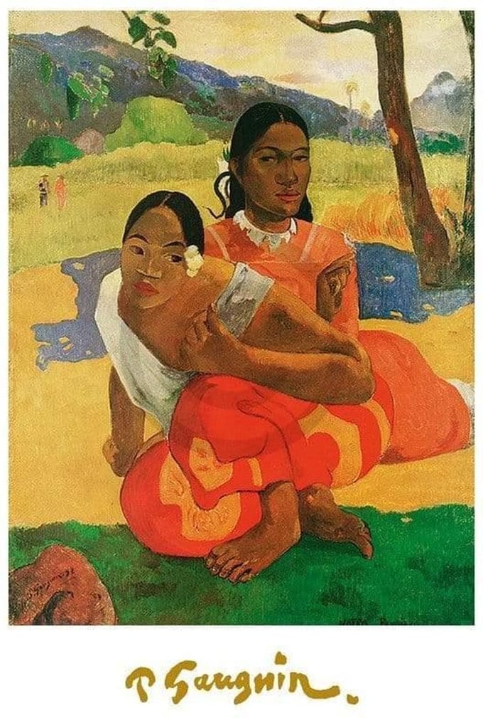 Kunstdruk Paul Gauguin - Deux Tahitiennes 50x70cm