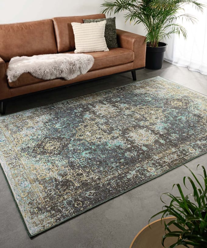 Vintage vloerkleed - Fade No.2 groen 152x230