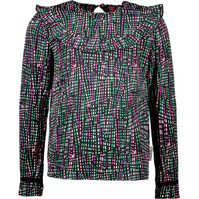 B-nosy  - Maat 104 - Meisjes Blouse - Rock stripe