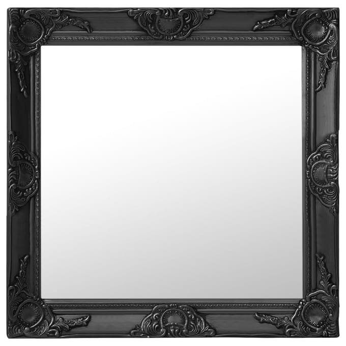 vidaXL - Wandspiegel - Barokstijl - 60x60 - cm - zwart