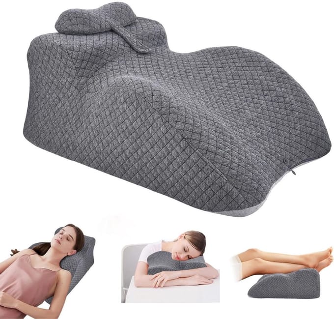 CLVP® Beenkussen Rugslaper - Wigkussen - Beenkussen - Grijs