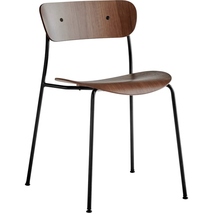 &Tradition - Pavillon AV1 Stoel - notenhout gelakt - black - bruin