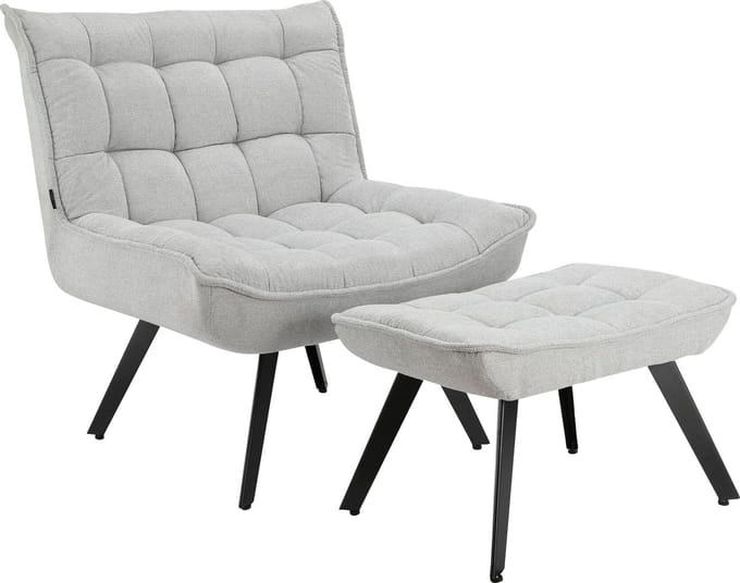Evan-Loungestoel - Lichtgrijs Stof