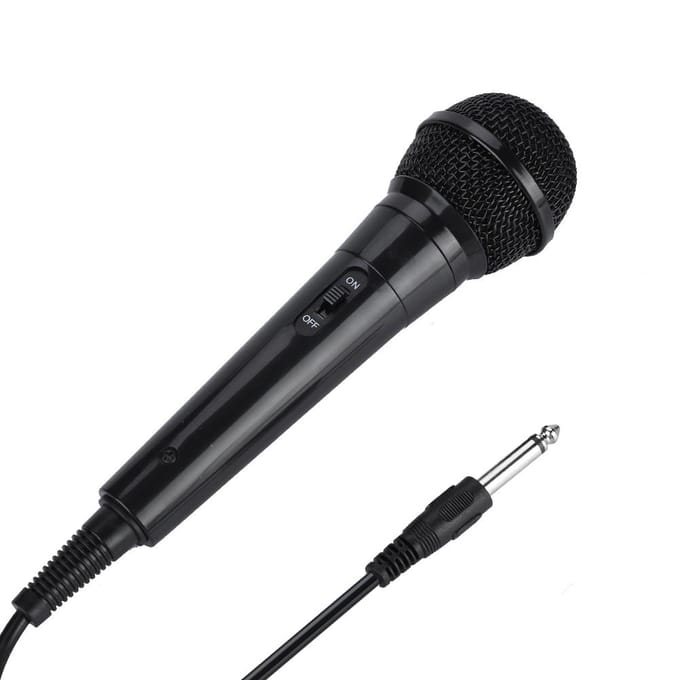 Microphone dynamique filaire portable à bobine mobile pour une voix claire pour le karaoké (Noir) noir