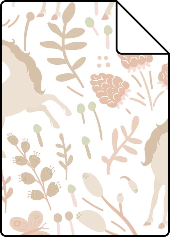 Proefstaal ESTAhome behang unicorns beige - 26.5 x 21 cm - 139873-S