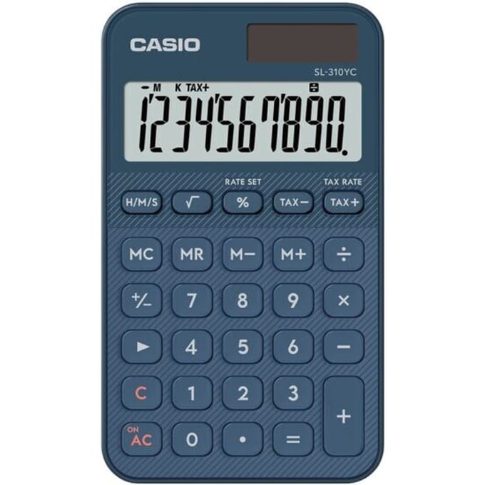 Casio Zakrekenmachine Navy (b x h x d) 70 x 8.6 x 120 mm