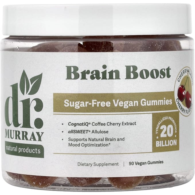 Dr. Murray's Brain Boost Gummies, Kers, Vegan, 90 Gummies