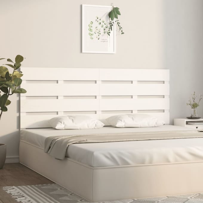 vidaXL - Hoofdbord - 140x3x80 - cm - massief - grenenhout - wit