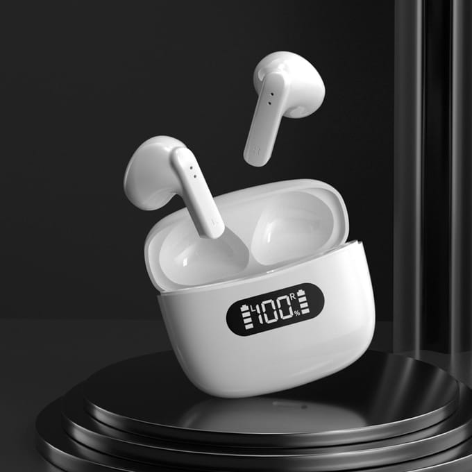 Écouteurs casque de jeu sans fil antenne en céramique microphone en silicone appel noir
