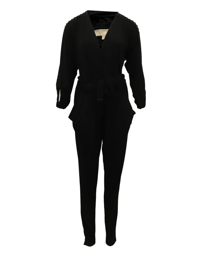 Michael Kors jumpsuit van stretchjersey met studs in zwart polyester