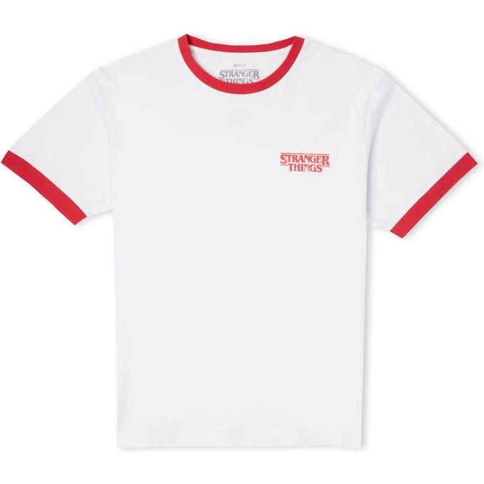 Stranger Things Biker Gang Unisex Ringer T-Shirt - White/Red - XL