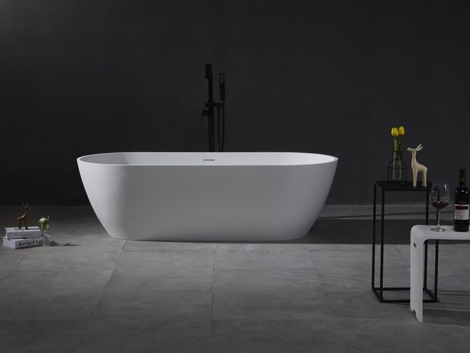 Mawialux vrijstaand bad - 180x80cm - Solid surface - Mat-wit