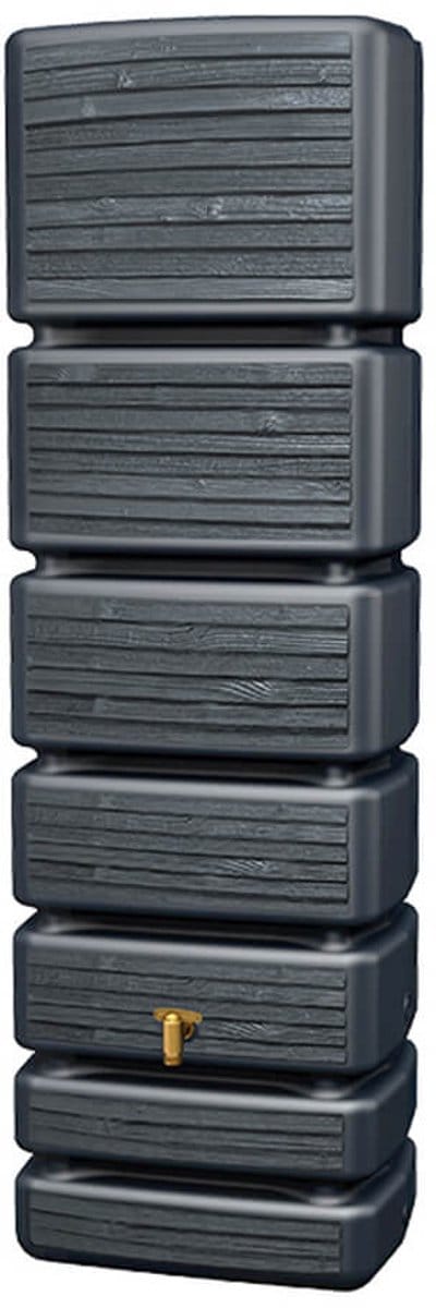 4Rain - Regenton Slim - Wood Decor Antraciet - 350 Liter