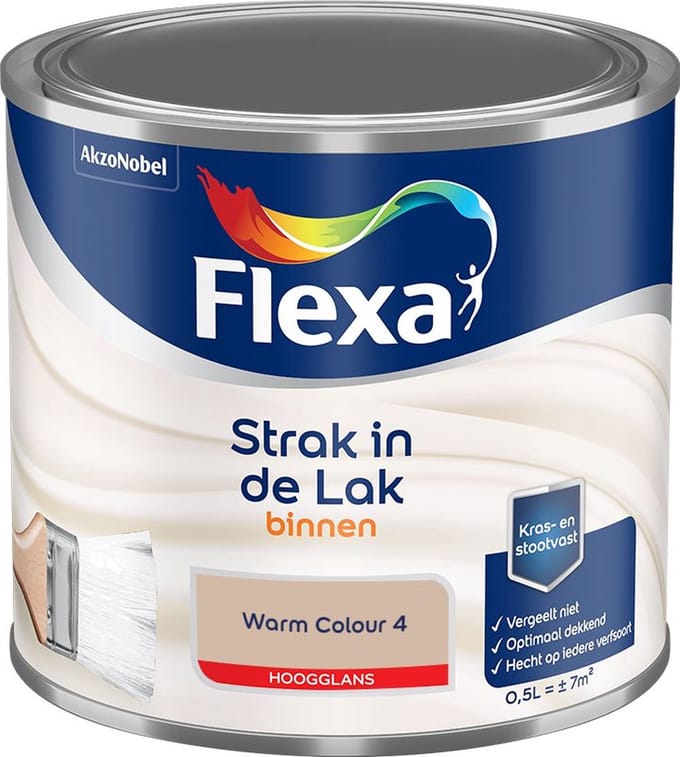 Flexa - Strak In De Lak Binnenlak Hoogglans - Warm Colour 4 - Mengverf - 500 Ml