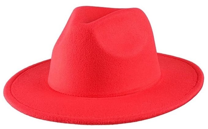 ZoeZo Design - hoed - Fedora hoed - rood - 56/58 cm - vilt - polyester