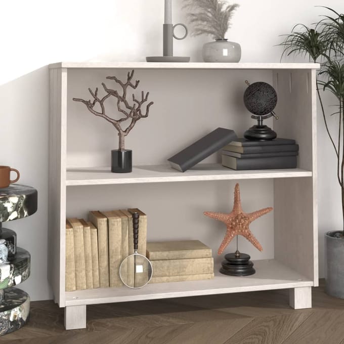 vidaXL - Dressoir - HAMAR - 85x35x80 - cm - massief - grenenhout - wit