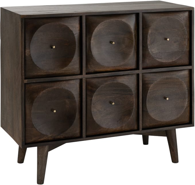 J-Line ladekast Cirkel - hout - donkerbruin
