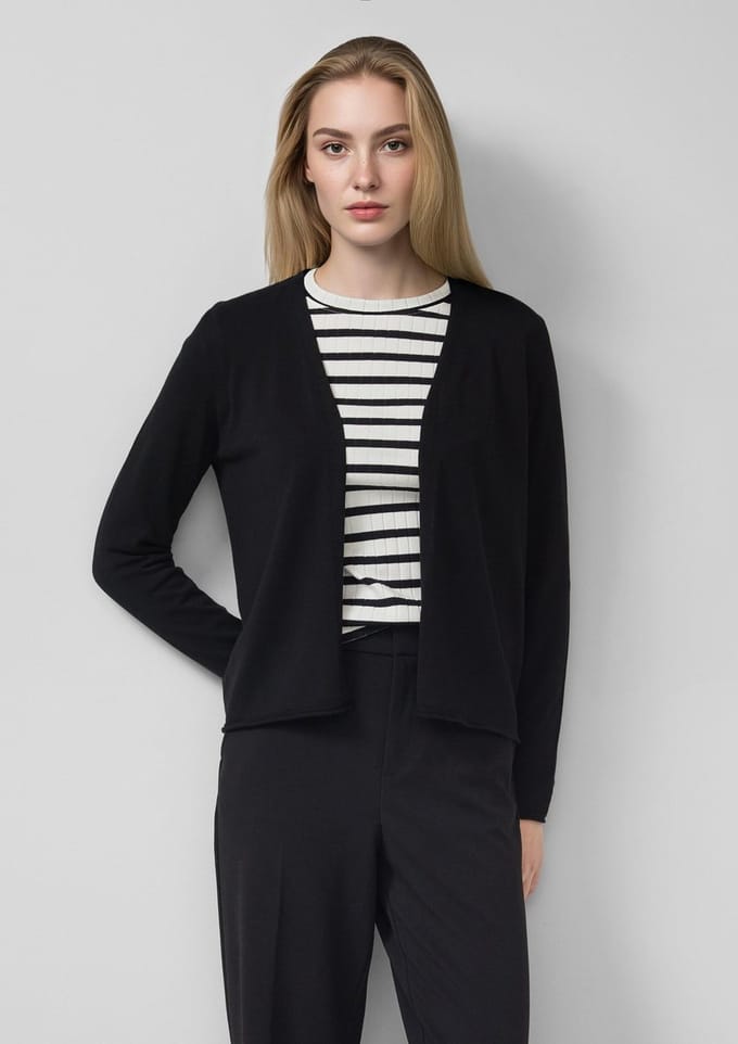 regular fit vest van een katoen-viscosemix