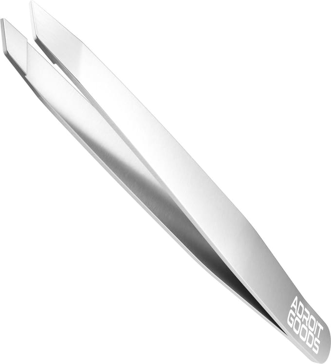 AdroitGoods Pincet Epileer - Slanted - RVS - Professioneel - Silver